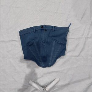 JLUXLABEL Blue Crop Top